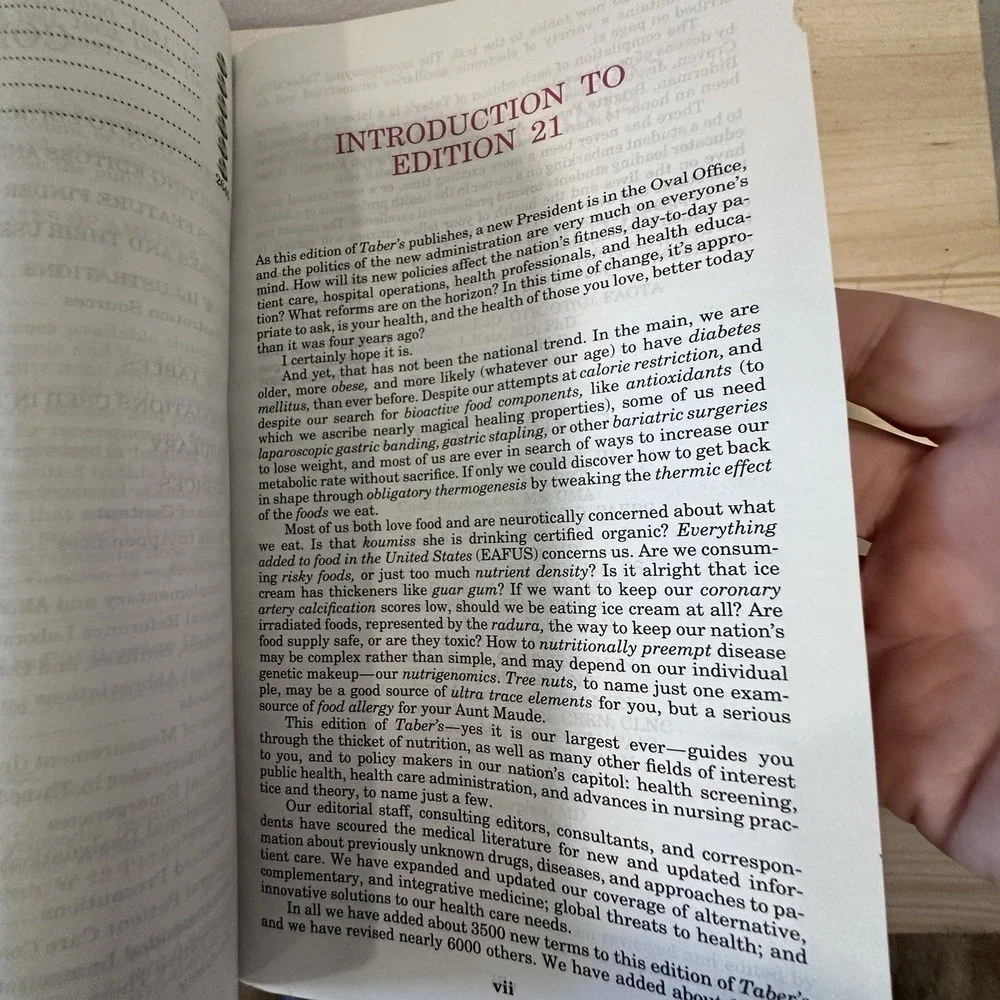 Taber's Cyclopedic Medical Dictionary 21st Edition Hardcover‎ Indexed